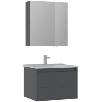 Комплект мебели ORKA Likya 5002493 + 3006917 65 см, подвесной, антрацит матовый