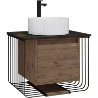 Тумба дуб веллингтон/черный матовый 70 см Grossman Винтаж 107007