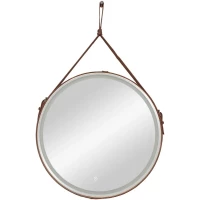 Зеркало Uperwood Round 291020277 80x80 см, с LED-подсветкой, сенсорным выключателем, коричневый