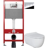 Комплект подвесной унитаз Ambassador Abner 103T20001R-102T20001S + система инсталляции Tece 9400412