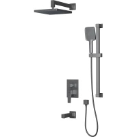 Душевой комплект Rush Thira TR3635-60Grey 300x200мм, со смесителем, серый графит
