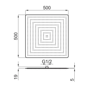 Изображение товара верхний душ 400 мм noken nk logic square n199999810