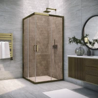 Душевой уголок Vegas Glass ZA TUR NOVO 80 05 05 80x80 см, профиль бронза, стекло бронза