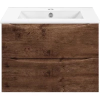 Тумба под раковину Vincea Mia Slim VMC-2MC700S1RW 70,4 см, подвесная, темное дерево