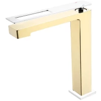 Смеситель для раковины Boheme Q 142-GCR хром/золотой