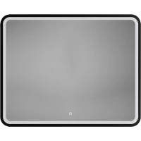 Зеркало Art&Max Genova AM-Gen-1000-800-DS-F 100x80 см, с LED-подсветкой, сенсорным выключателем, диммером, черный матовый