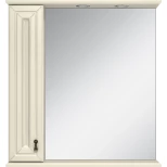 Изображение товара зеркальный шкаф misty лувр п-лвр03075-1014л 75x80 см l, с подсветкой, выключателем, слоновая кость