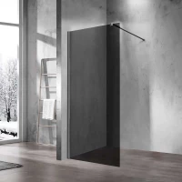 Душевая перегородка Vincea Walk-In VSW-1H110CGGM 100 см, профиль вороненая сталь, стекло тонированное