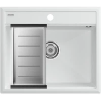 Кухонная мойка Paulmark Stepia PM115951-WH+A375-BS 59x51 см, белый 