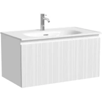 Тумба под раковину Sancos Code CD80W 78,5 см, подвесная, белый матовый