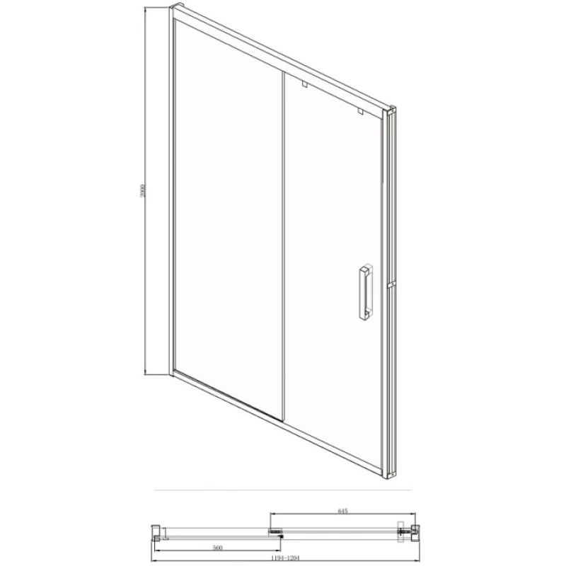 Душевая дверь 120 см Bravat Stream BD120.4103S прозрачное