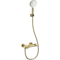 Смеситель для ванны Wonzon & Woghand Muse Corno WW-A30902-BG с душевым гарнитуром, золотой матовый