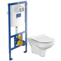 Комплект подвесной унитаз Cersanit City MZ-CITY-COn-S-DL + система инсталляции Villeroy & Boch 92246100
