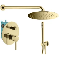 Душевой комплект Plumberia Selection IXO KITXO18OR 250 мм, со смесителем, золотой