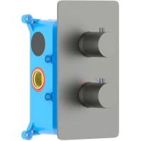 Термостат для ванны Aquatek Европа AQ1392BGM встраиваемый, оружейная сталь матовый