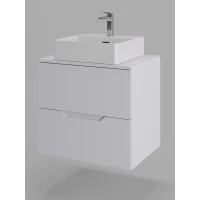 Тумба с раковиной Orange Line Li-60TuwMDF+B04-405W 60,2 см, подвесная, со столешницей, белый матовый