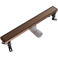 Душевой трап (лоток) Knotlor Terra SDRW0500RB 50 см, с решеткой, 2 в 1 под плитку, бронза матовая