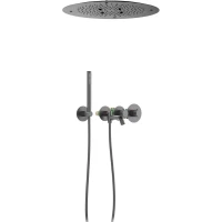 Душевой комплект Timo Saona SX-2358/18SM 500 мм, с термостатом, вороненая сталь