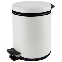 Мусорное ведро 5л, белый карбон стеганое Camelos 05WCC-9