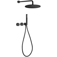 Душевой комплект Feramolli Amos BL738-12 300 мм, CoolStart, со смесителем, черный матовый