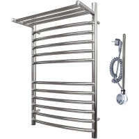 Полотенцесушитель электрический Point Альфа Премиум с полкой П11 PN05148SPE 800x432, ТЭН левый/правый, хром