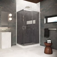 Душевой уголок Vegas Glass ZA-F Protec 120*70 04 07 120x70 см, профиль никель матовый, стекло графитовое