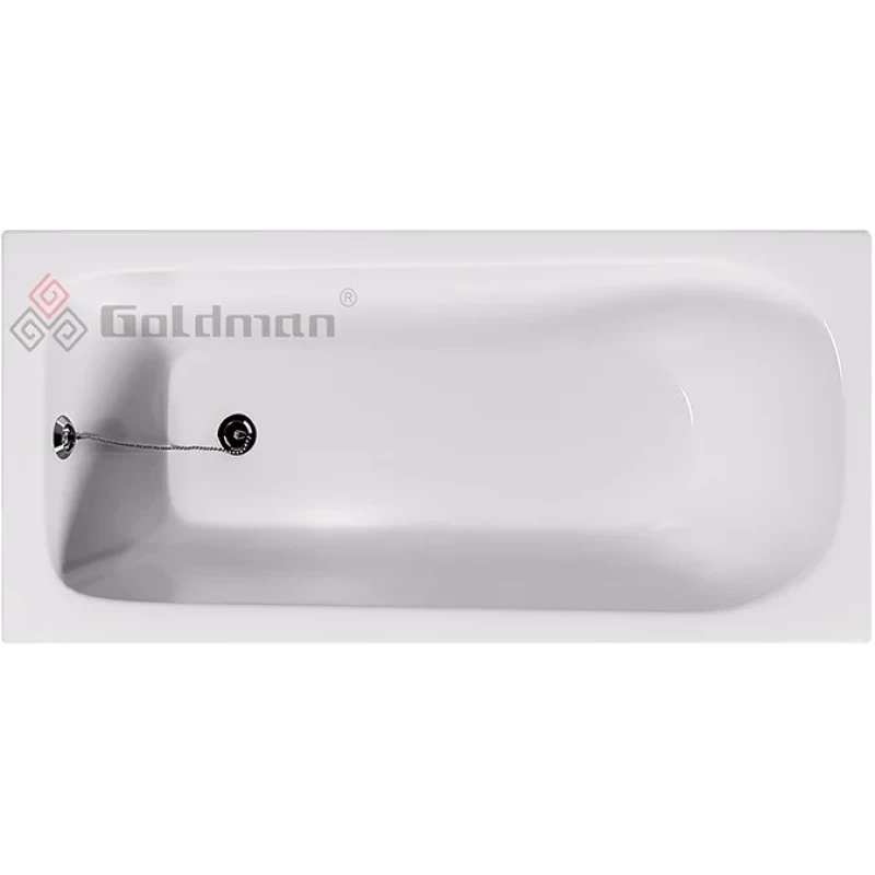 Чугунная ванна 120x70 см с отверстиями для ручек Goldman Classic CL12070H