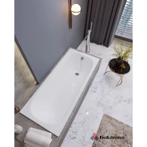 Изображение товара чугунная ванна 120x70 см с отверстиями для ручек goldman classic cl12070h