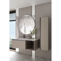 Комплект мебели Armadi Art Quatro Daphne 790-M6-120-D-A-LED + 793-120-W-A + 545-100-GM 121 см L, подвесной, с подсветкой, бежевый матовый