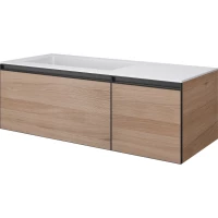 Тумба с раковиной Armadi Art Quatro Willow 790-M2-120-W-A + 793-120-W-A 121 см L, подвесная, ива