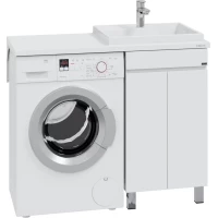 Тумба под раковину Санта Марс 700312 47,4 см, напольная, над стиральной машиной, белый глянец