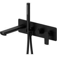 Смеситель для ванны Newform Haka 72072E.01.093 встраиваемый, с душевым гарнитуром, черный матовый