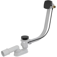 Слив-перелив для ванны AlcaPlast A564BLACK-100 полуавтомат с заполнением, черный матовый