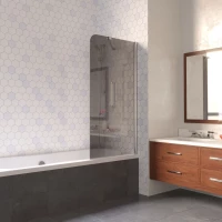 Шторка на ванну Vegas Glass EV LUX ST 76 08 07 R 76 см R, профиль хром, стекло графитовое