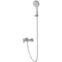 Смеситель для ванны Wonzon & Woghand Stick WW-88639017-BN с душевым гарнитуром, никель матовый