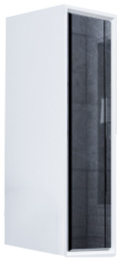 Шкаф черный дикий камень/белый глянец L Marka One Seattle У73220
