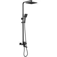 Душевая система Fmark FS8145H 200 мм, со смесителем, черный матовый