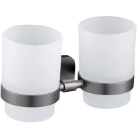 Стакан для зубных щеток Wonzon & Woghand Graffity WW-9328-GM двойной, настенный, темный графит матовый