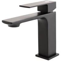 Смеситель для раковины Orange Lutz M04-021b без донного клапана, черный матовый