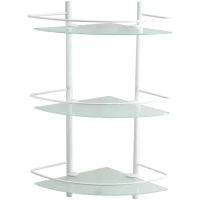 Полка стеклянная WasserKRAFT Kammel K-3133W 30,5x30,5 см, угловая, тройная, белый