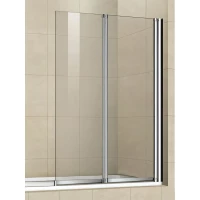 Шторка на ванну WeltWasser 100Z2-80 10000002763 80 см, профиль хром, стекло прозрачное