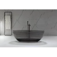 Ванна из полиэфирной смолы Cezares Relax CZR-RELAX-170-80-56-GM-PFB 169,5x81 см, отдельностоящая, серый туман