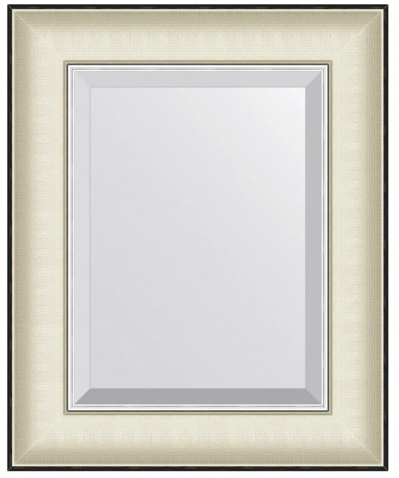 Зеркало 44x54 см белая кожа с хромом Evoform Exclusive BY 7448