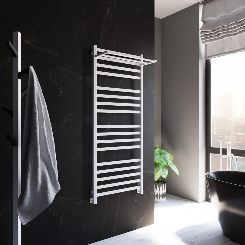 Полотенцесушитель водяной Grota Comfort 4650186715708 1500x630, белый матовый Полотенцесушитель водяной Grota Comfort 4650186715708 1500x630, белый матовый