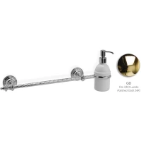 Полотенцедержатель с дозатором для жидкого мыла Stil Haus Giunone G69D(16) 50 см, золотой