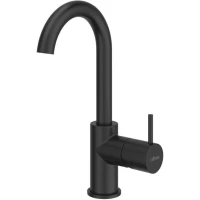 Смеситель для раковины Cezares Leaf LEAF-LSM-A-L-NOP с донным клапаном, черный матовый