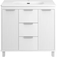 Тумба с раковиной Brevita Risacca RIS-06090-0142Я + B-OND090-01 91 см, напольная, белый матовый