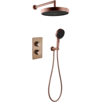 Душевой комплект Boheme Cell 134-2-BRB + 427-BRB 320 мм, с термостатом, бронза матовая