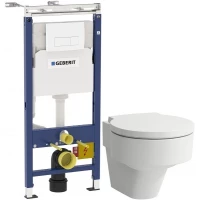 Комплект подвесной унитаз Laufen Val 8.2028.1.000.000.1 + 8.9428.1.000.000.1 + система инсталляции Geberit 458.125.11.1