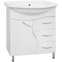 Тумба под раковину Style Line Амелия ЛС-00002281 71 см, напольная, белый глянец